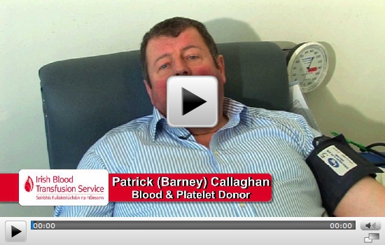 Patrick Callaghan Blood and platelet donor