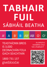 3000 blood donors per week irish