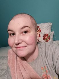 Megan during cancer treatment