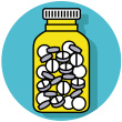 cartoon bottle of pills summary image